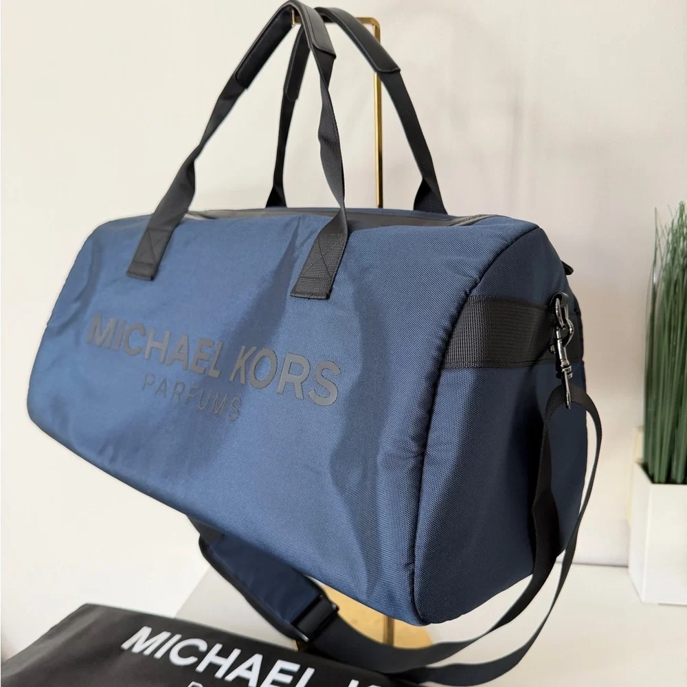 New Michael Kors Duffle Bag Gym Travel Blue 18*9 - Picture 4 of 12